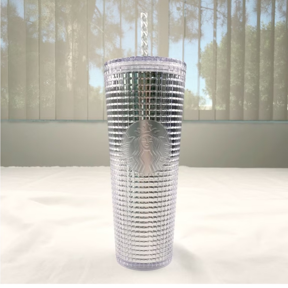 Starbucks Silver Studded Tumbler with Straw